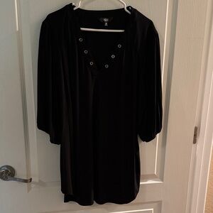 NEVER WORN! Investments Black Tunic with Grommet Detail